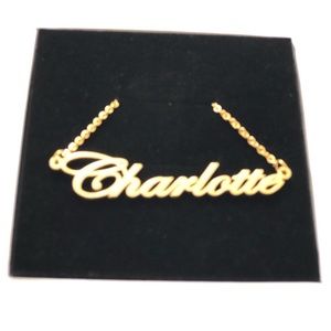 14K Gold Plated Name Necklace  - Charlotte